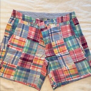 Colorful Patchwork Plaid Shorts, LLBean, size 6 gorgeous
